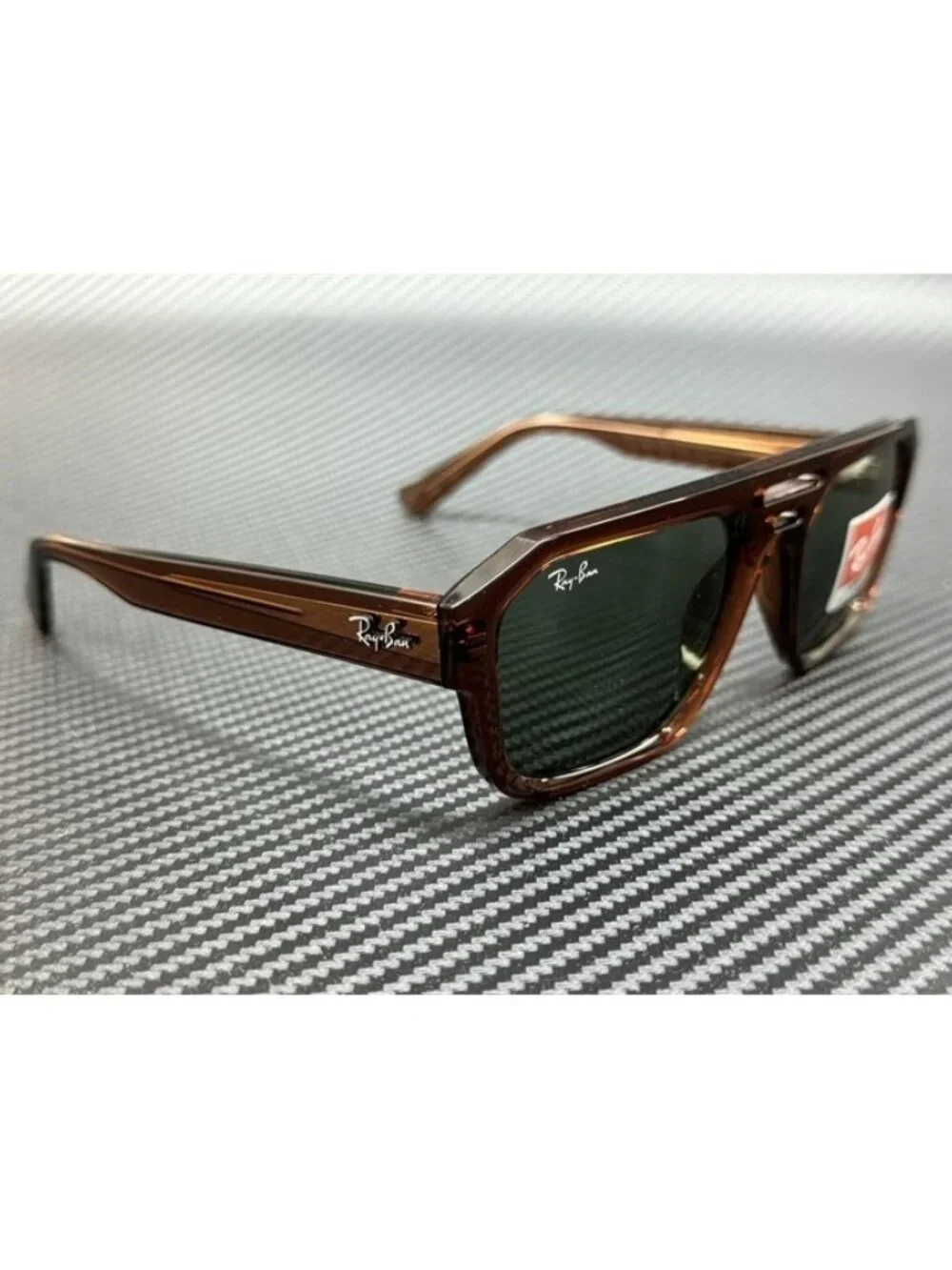 New Ray Ban Men Transparent Brown Sunglasses 54-20-145